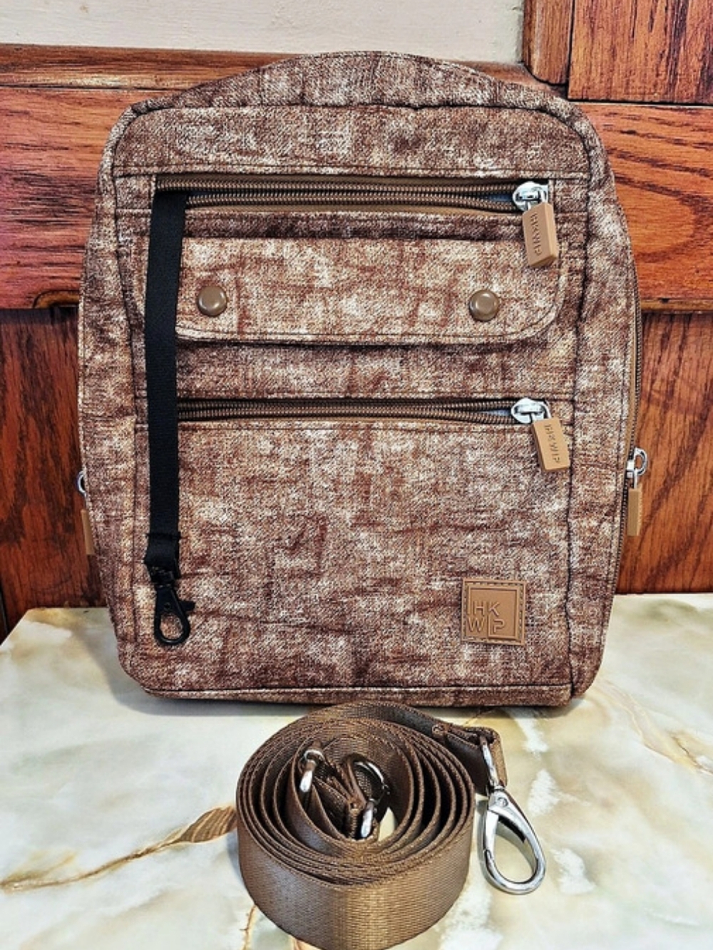 IHKWIP The Companion North/South Crossbody Bag - Chocolate Denim (NWOT)
